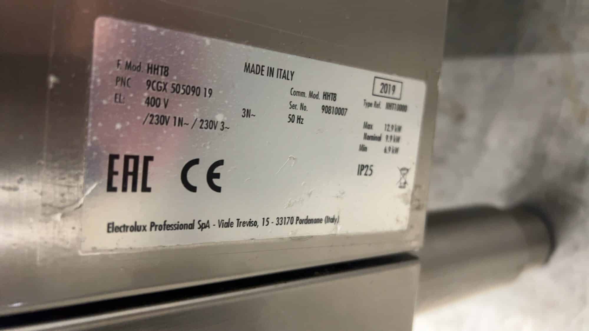 Lave-vaisselle Electrolux HHT8 en acier inoxydable, 13,9 kW, 400 V, pour la restauration