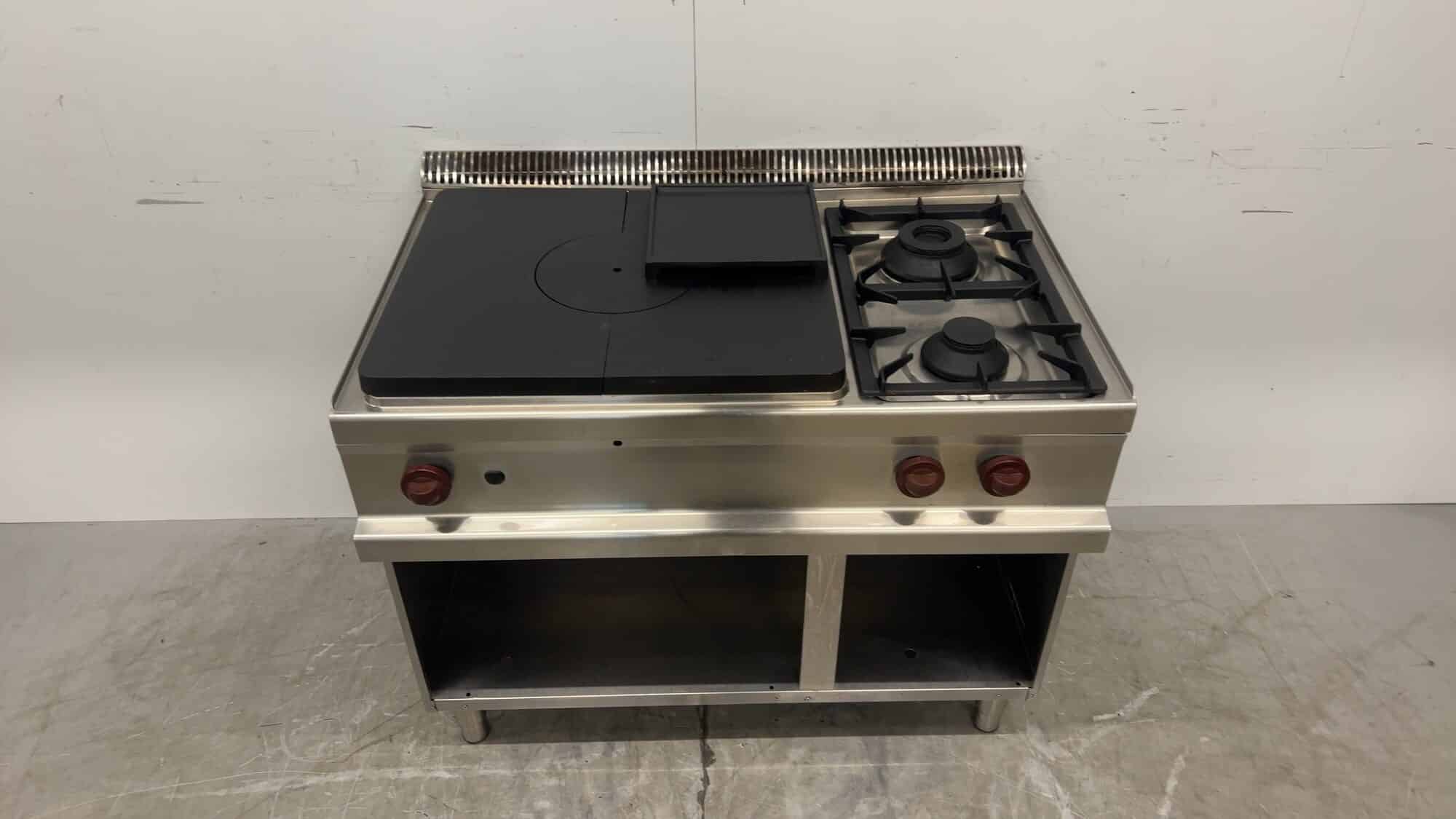 Cuisinière à 2 feux avec plaque de cuisson 110 x 73 x 86 cm pour la restauration
